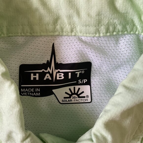 Habit Womens Lime Green Nylon Button-Up Shirt W/ 30+ Solar Factor S/P - Picture 2 of 10